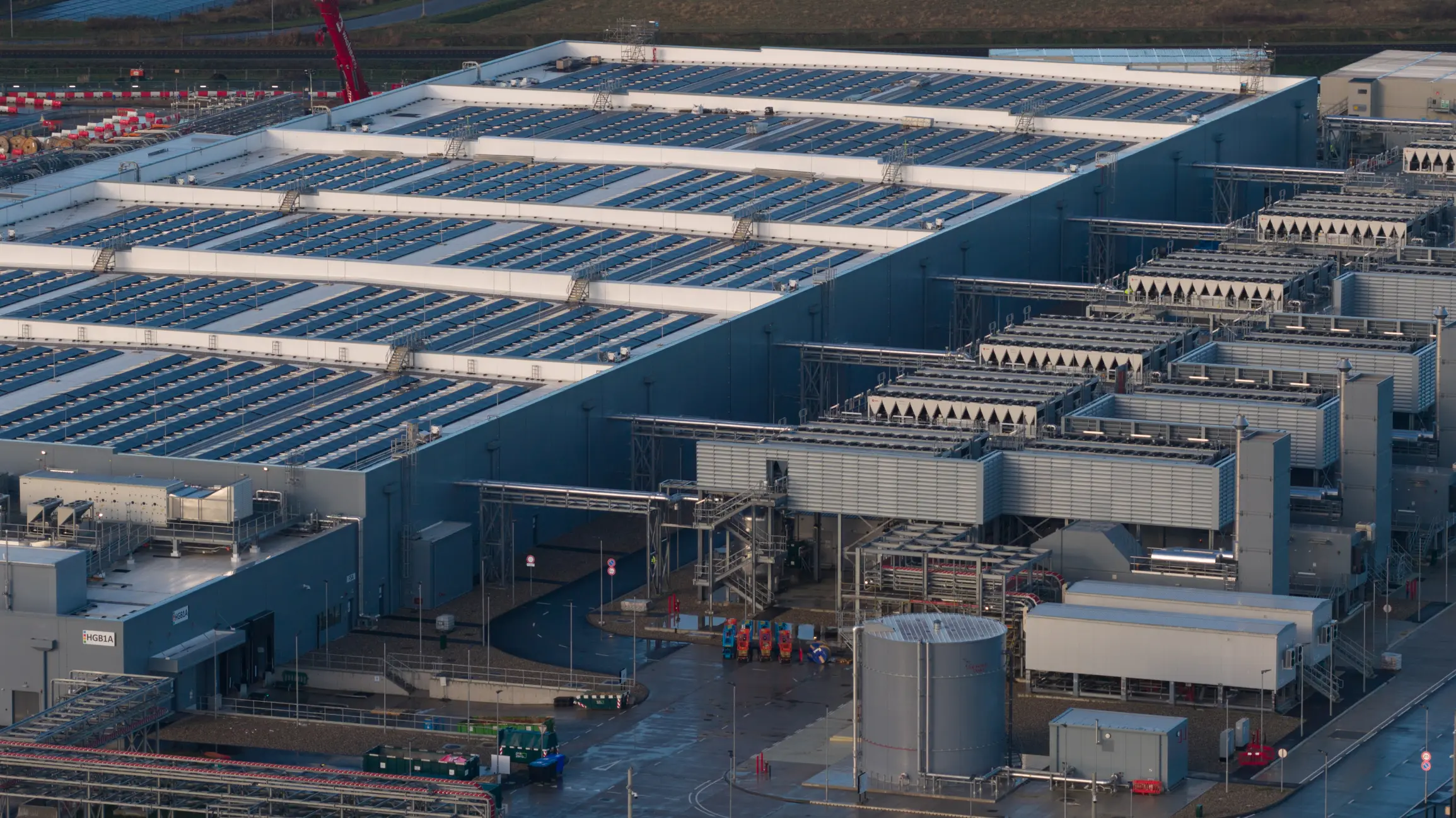 Aerial view of a factory facility